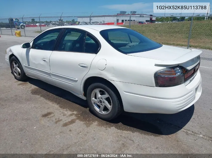 2005 Pontiac Bonneville Se VIN: 1G2HX52K85U113788 Lot: 39727519