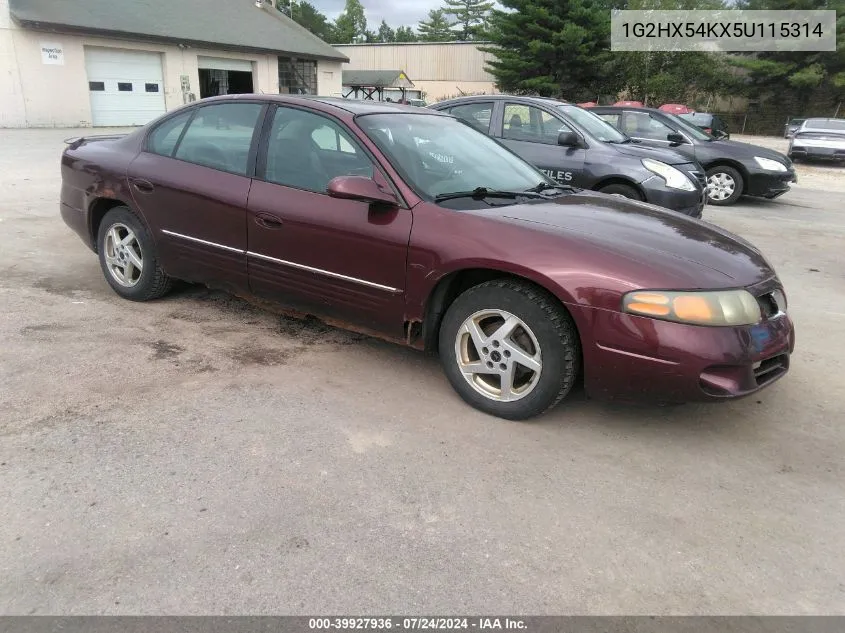 2005 Pontiac Bonneville Se VIN: 1G2HX54KX5U115314 Lot: 39927936