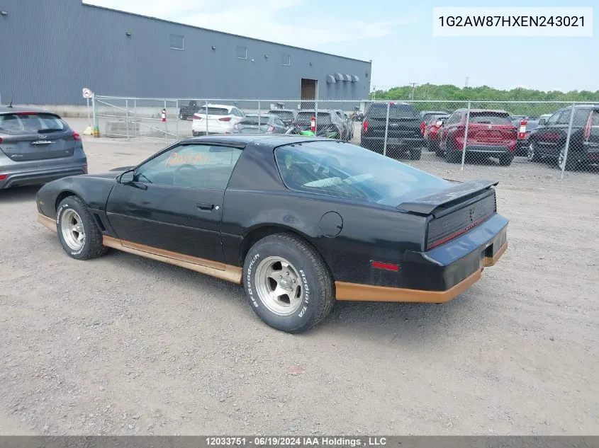 1G2AW87HXEN243021 1984 Pontiac Firebird Trans Am