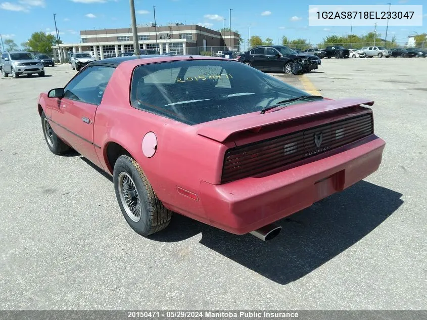 1984 Pontiac Firebird VIN: 1G2AS8718EL233047 Lot: 20150471