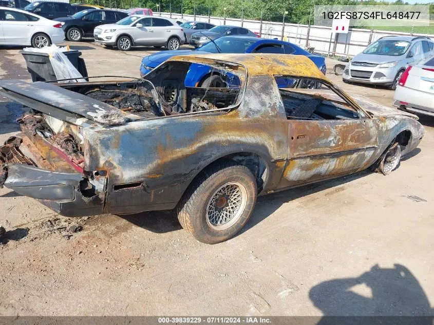 1985 Pontiac Firebird VIN: 1G2FS87S4FL648477 Lot: 39839229