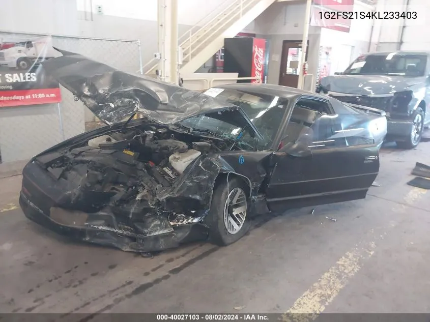 1989 Pontiac Firebird VIN: 1G2FS21S4KL233403 Lot: 40027103