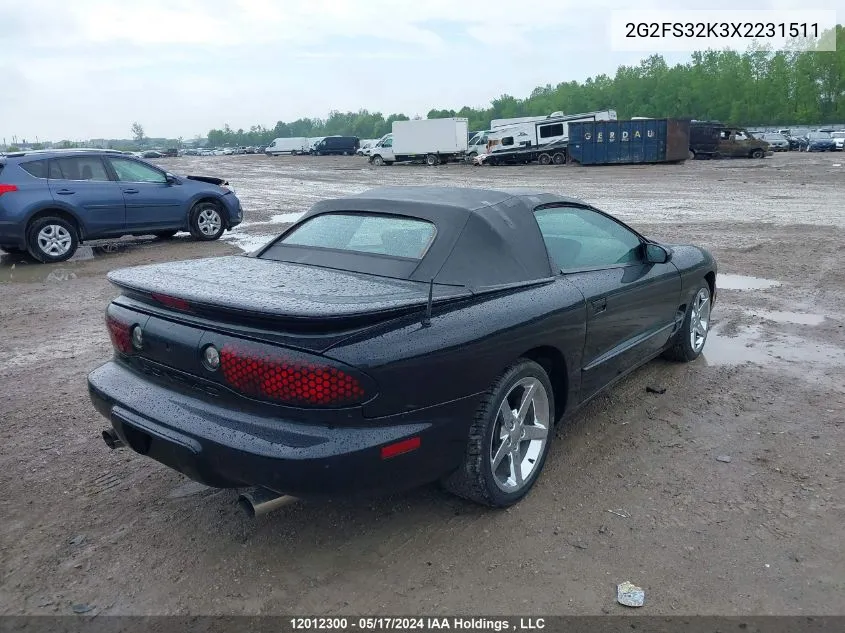 2G2FS32K3X2231511 1999 Pontiac Firebird