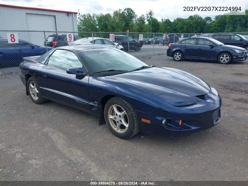 1999 Pontiac Firebird Formula/Trans Am VIN: 2G2FV22G7X2224994 Lot: 39504270