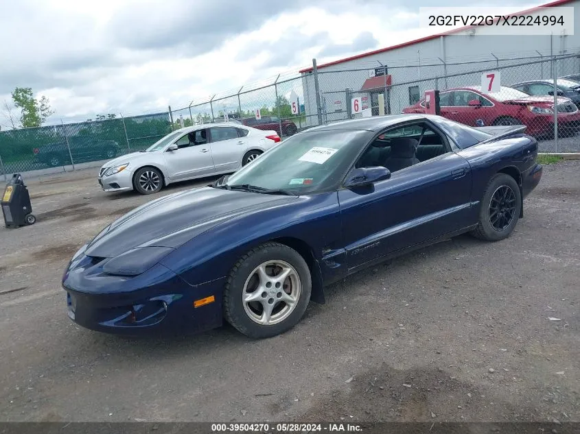 1999 Pontiac Firebird Formula/Trans Am VIN: 2G2FV22G7X2224994 Lot: 39504270