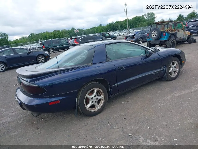 1999 Pontiac Firebird Formula/Trans Am VIN: 2G2FV22G7X2224994 Lot: 39504270