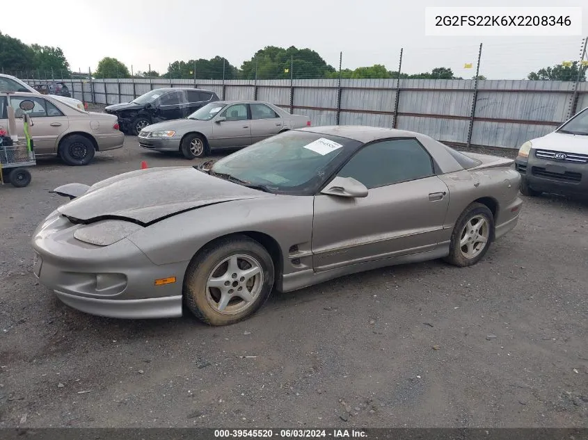 1999 Pontiac Firebird VIN: 2G2FS22K6X2208346 Lot: 39545520