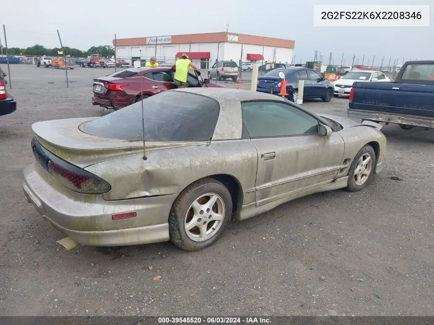 1999 Pontiac Firebird VIN: 2G2FS22K6X2208346 Lot: 39545520