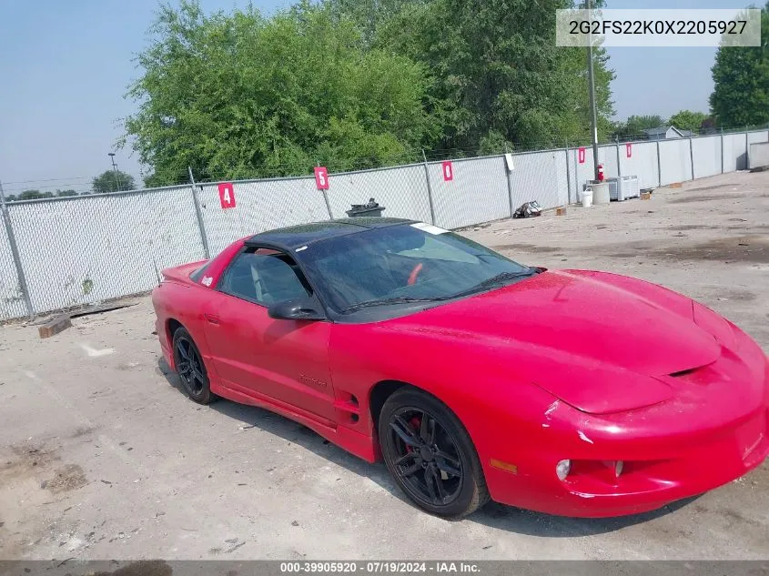 1999 Pontiac Firebird VIN: 2G2FS22K0X2205927 Lot: 39905920