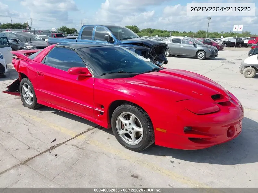 2000 Pontiac Firebird Trans Am VIN: 2G2FV22G4Y2119220 Lot: 40062833