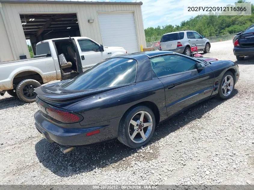 2001 Pontiac Firebird Formula VIN: 2G2FV22G912116366 Lot: 39735012