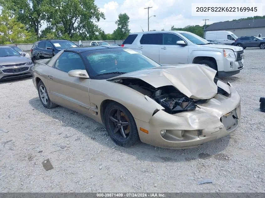 2002 Pontiac Firebird VIN: 2G2FS22K622169945 Lot: 39871409