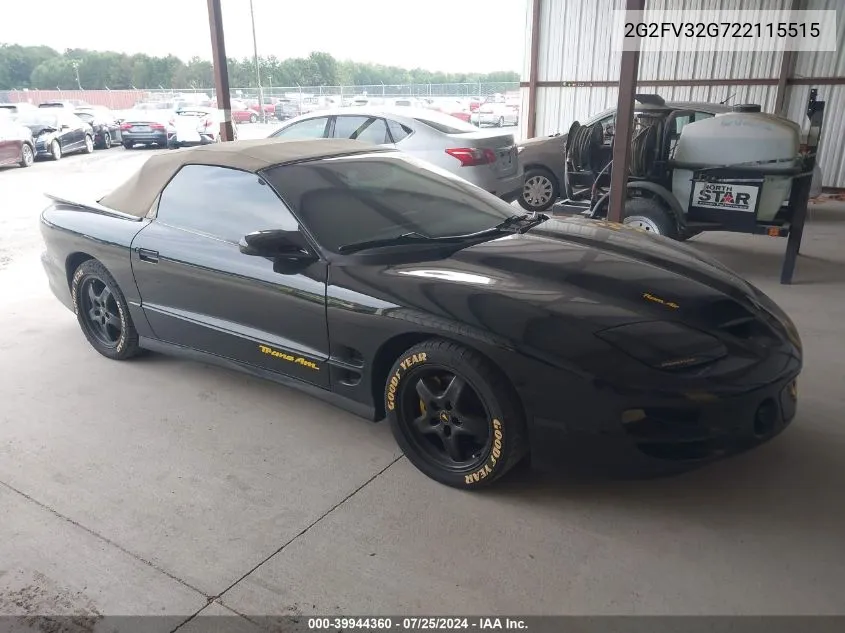 2002 Pontiac Firebird Trans Am VIN: 2G2FV32G722115515 Lot: 39944360