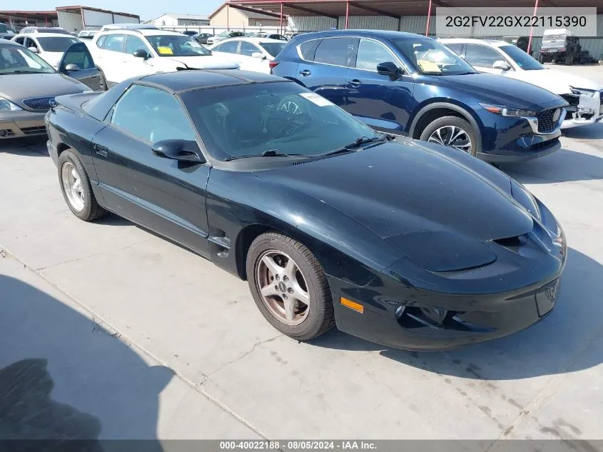 2002 Pontiac Firebird Formula/Trans Am VIN: 2G2FV22GX22115390 Lot: 40022188