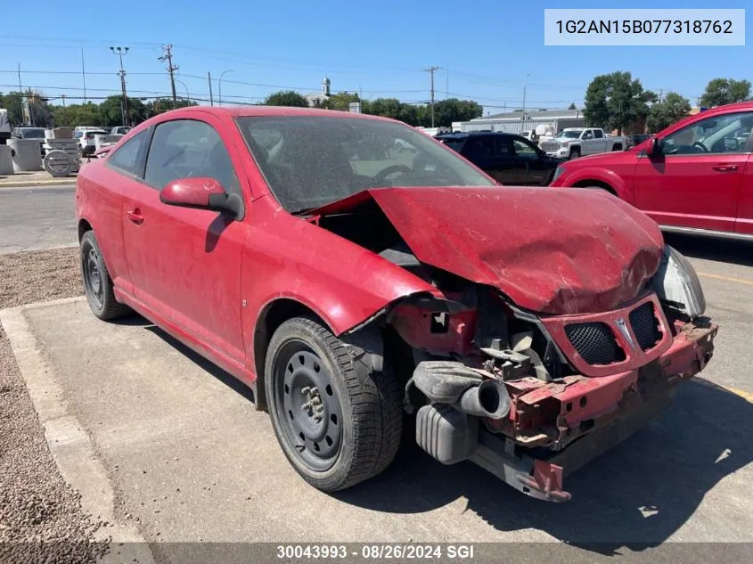 2007 Pontiac G5 Gt VIN: 1G2AN15B077318762 Lot: 30043993