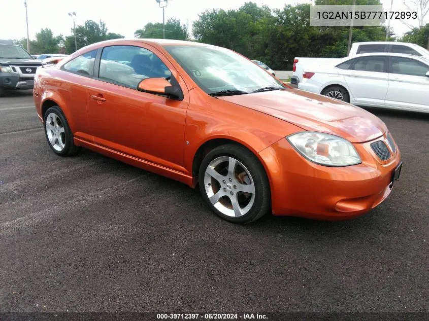 2007 Pontiac G5 Gt VIN: 1G2AN15B777172893 Lot: 39712397