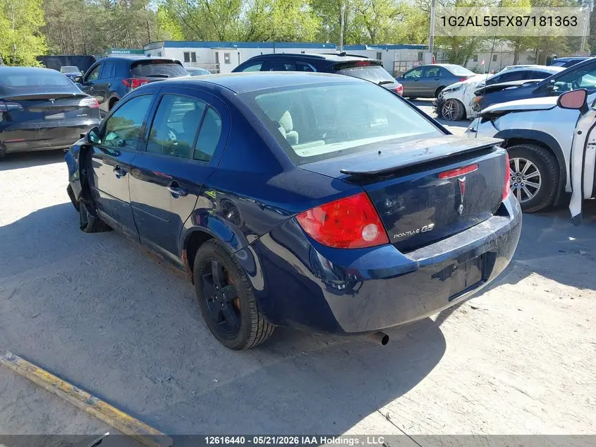 2008 Pontiac G5 Se VIN: 1G2AL55FX87181363 Lot: 12616440