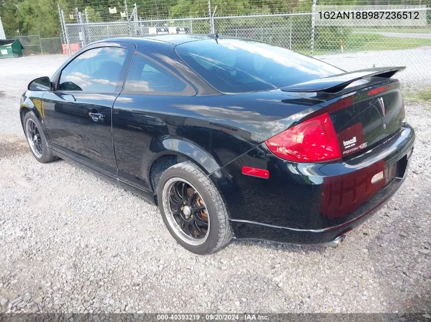 2008 Pontiac G5 Gt VIN: 1G2AN18B987236512 Lot: 40393219