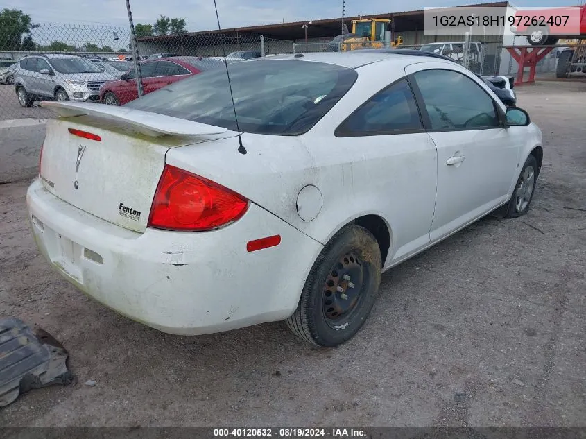 2009 Pontiac G5 VIN: 1G2AS18H197262407 Lot: 40120532