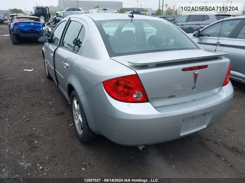 2010 Pontiac G5 Se VIN: 1G2AD5F50A7115204 Lot: 12007027