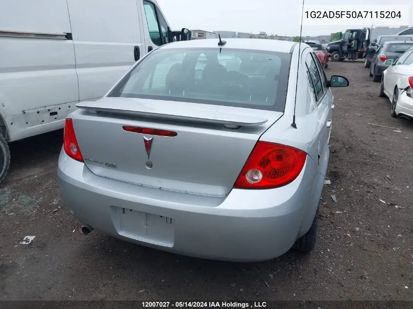 2010 Pontiac G5 Se VIN: 1G2AD5F50A7115204 Lot: 12007027