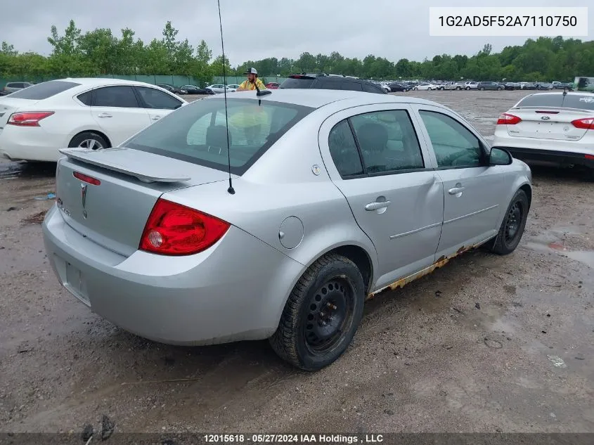 2010 Pontiac G5 VIN: 1G2AD5F52A7110750 Lot: 12015618