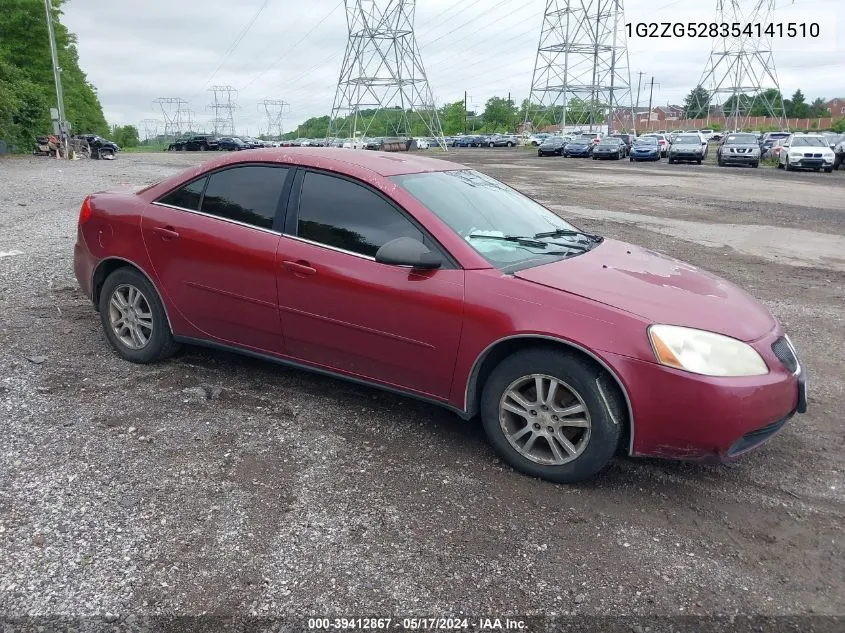 2005 Pontiac G6 VIN: 1G2ZG528354141510 Lot: 39412867