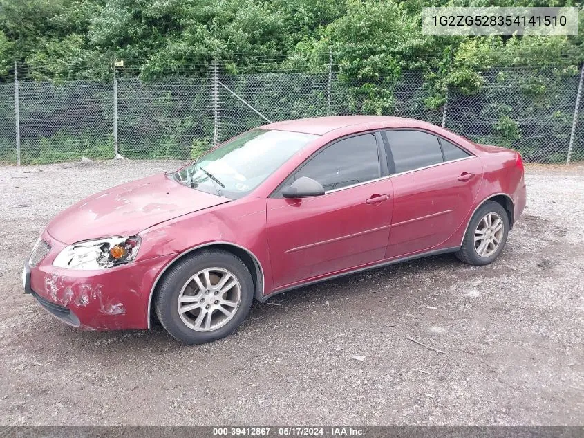 2005 Pontiac G6 VIN: 1G2ZG528354141510 Lot: 39412867