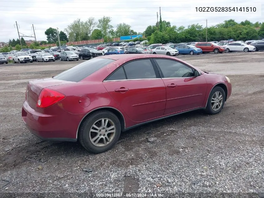 2005 Pontiac G6 VIN: 1G2ZG528354141510 Lot: 39412867