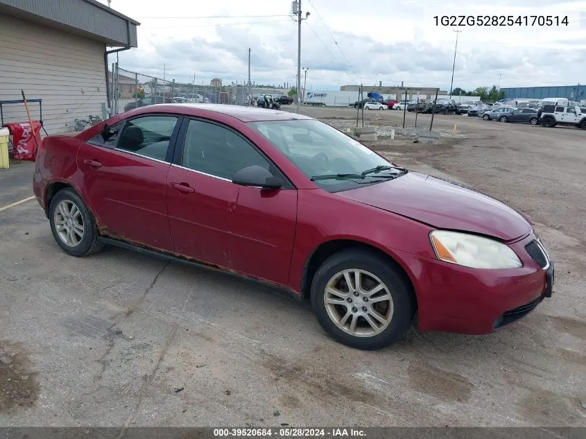 1G2ZG528254170514 2005 Pontiac G6