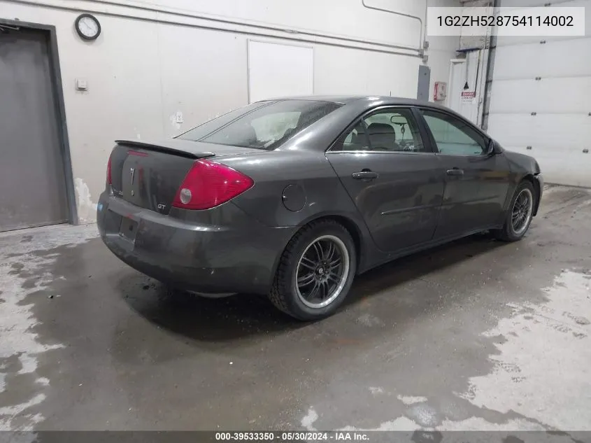 2005 Pontiac G6 Gt VIN: 1G2ZH528754114002 Lot: 39533350