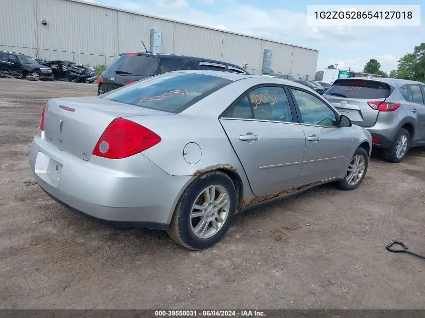 2005 Pontiac G6 VIN: 1G2ZG528654127018 Lot: 39550031