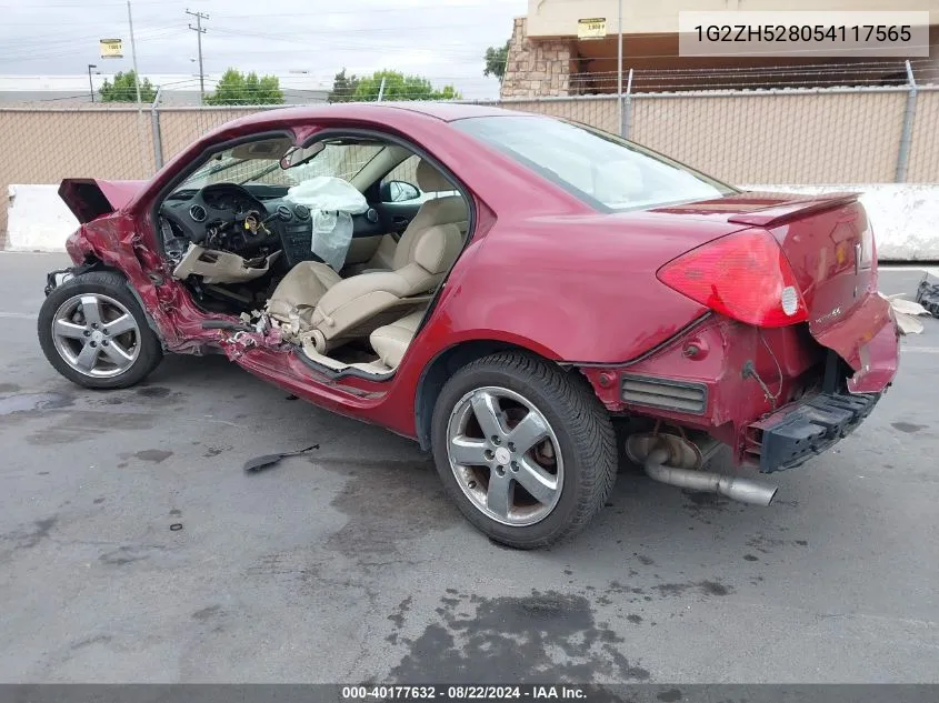 1G2ZH528054117565 2005 Pontiac G6 Gt