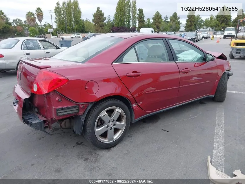 1G2ZH528054117565 2005 Pontiac G6 Gt