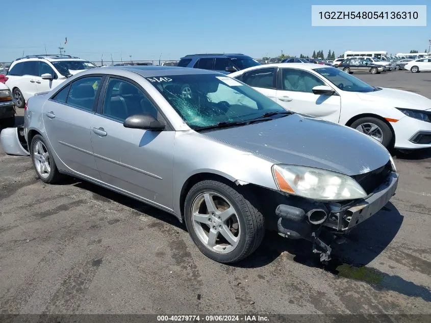 2005 Pontiac G6 Gt VIN: 1G2ZH548054136310 Lot: 40279774