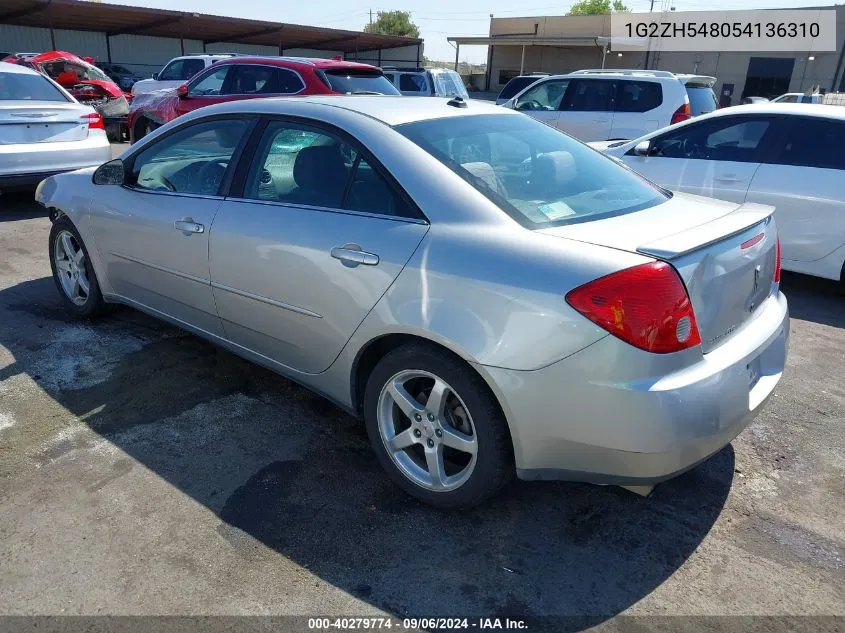 2005 Pontiac G6 Gt VIN: 1G2ZH548054136310 Lot: 40279774