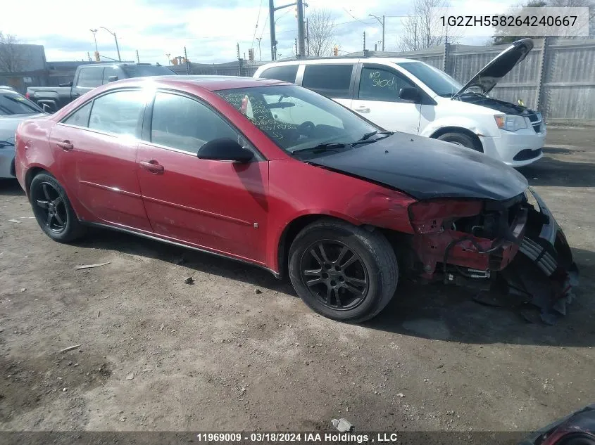 1G2ZH558264240667 2006 Pontiac G6 Gt