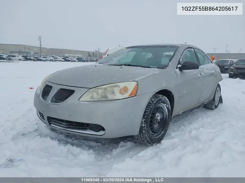 2006 Pontiac G6 VIN: 1G2ZF55B864205617 Lot: 11969348