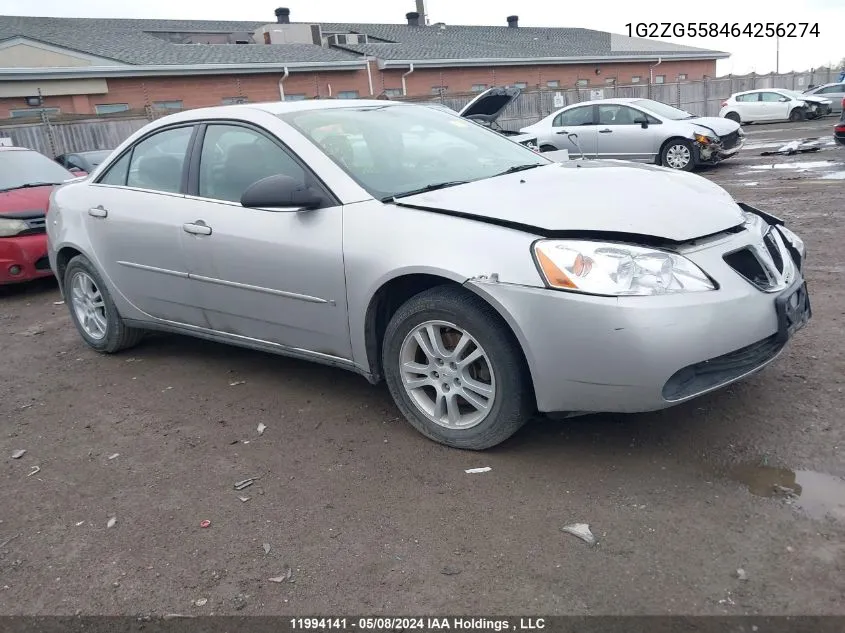 1G2ZG558464256274 2006 Pontiac G6 Se1