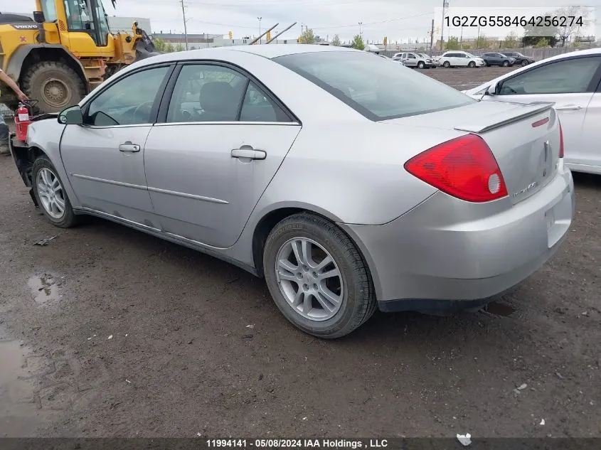 1G2ZG558464256274 2006 Pontiac G6 Se1