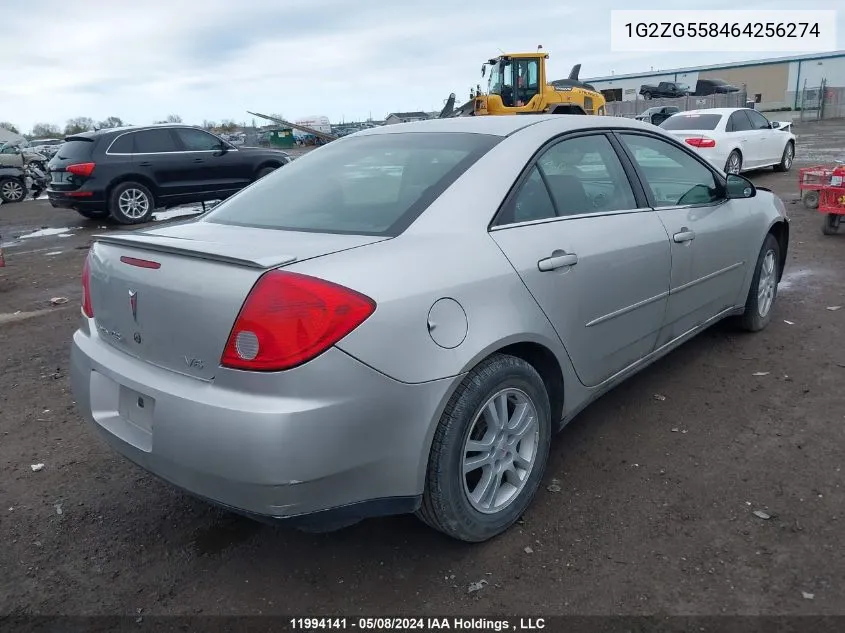 1G2ZG558464256274 2006 Pontiac G6 Se1