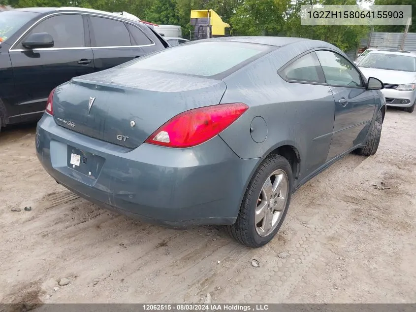 2006 Pontiac G6 VIN: 1G2ZH158064155903 Lot: 12062515