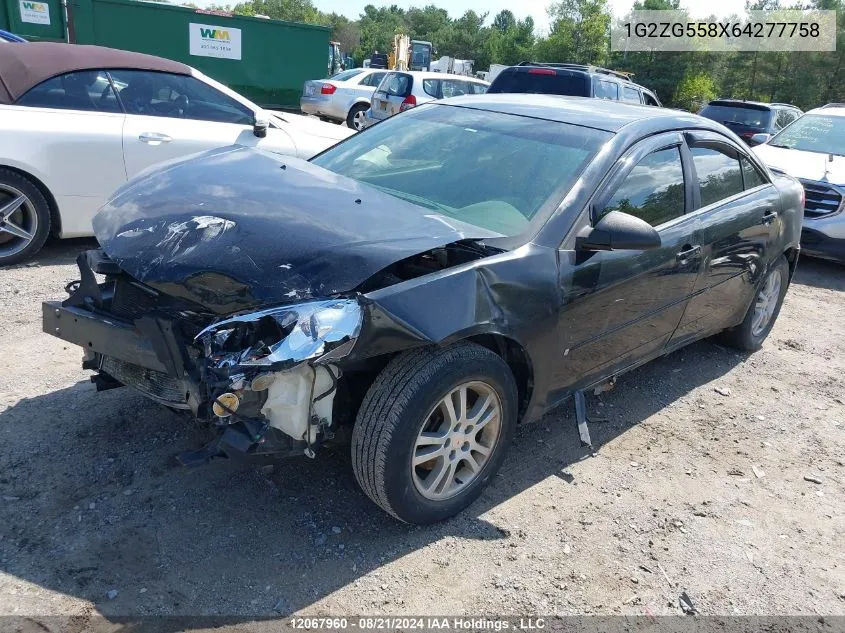 1G2ZG558X64277758 2006 Pontiac G6 Se1