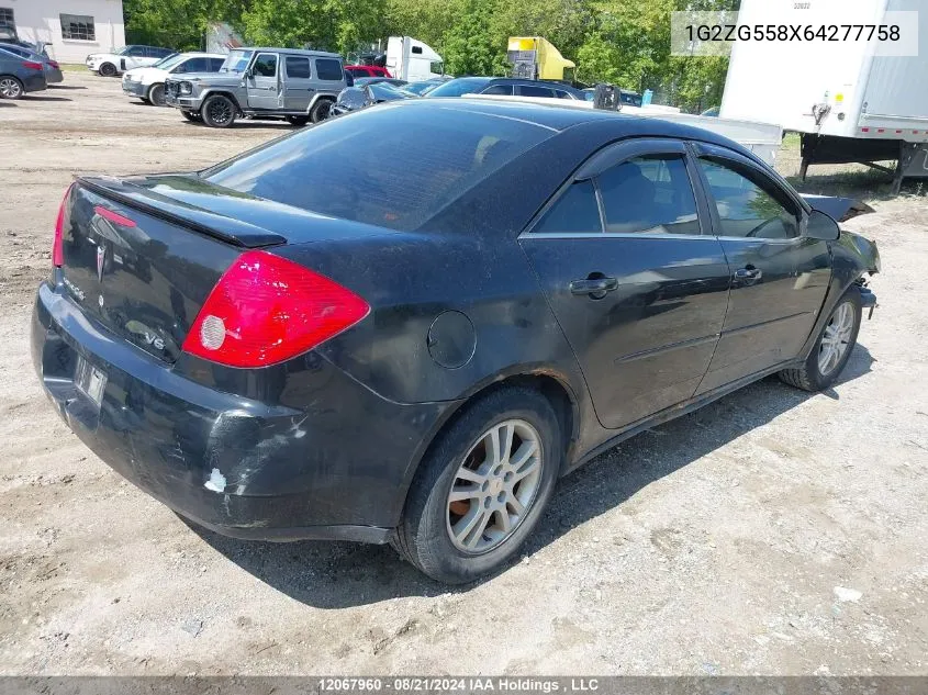 2006 Pontiac G6 Se1 VIN: 1G2ZG558X64277758 Lot: 12067960