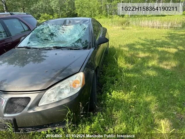 2006 Pontiac G6 Gt VIN: 1G2ZH158364190211 Lot: 20164866