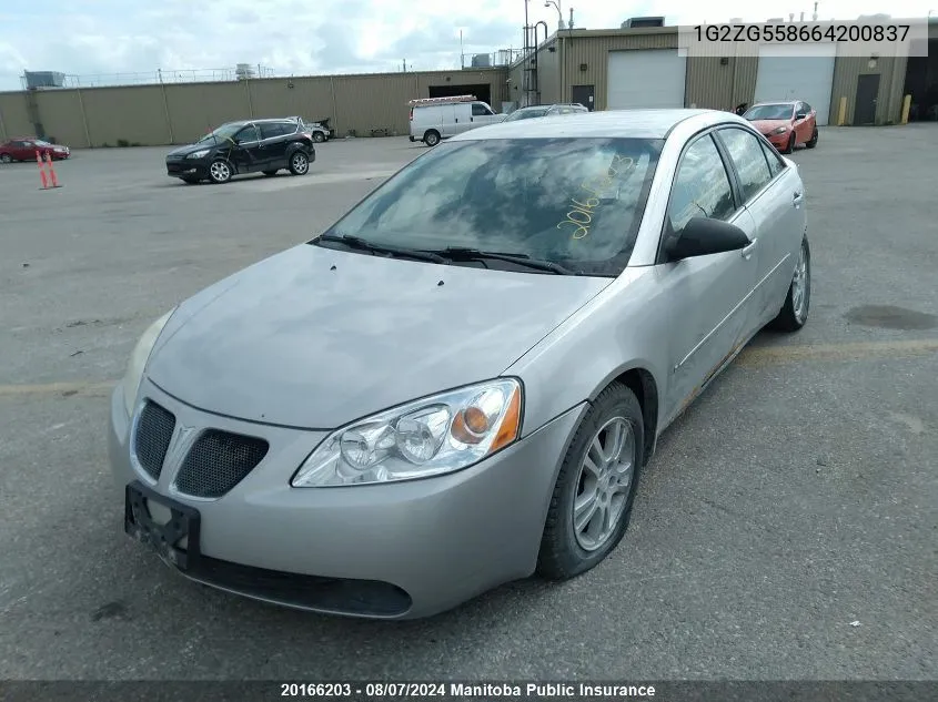 2006 Pontiac G6 VIN: 1G2ZG558664200837 Lot: 20166203