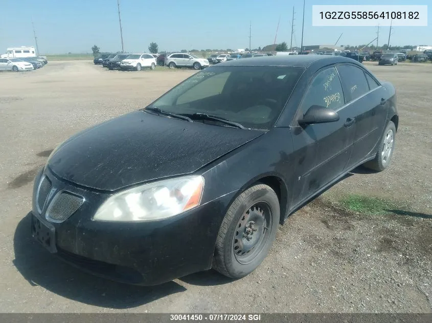 2006 Pontiac G6 Se1 VIN: 1G2ZG558564108182 Lot: 30041450