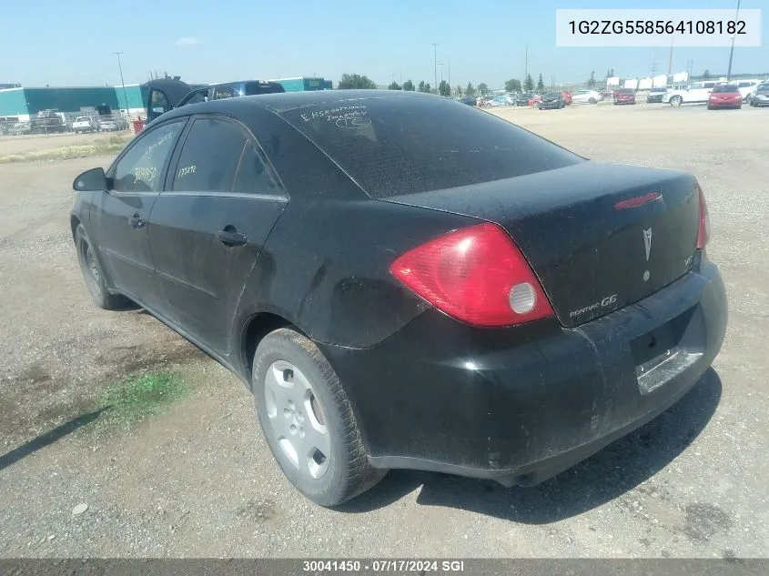 1G2ZG558564108182 2006 Pontiac G6 Se1