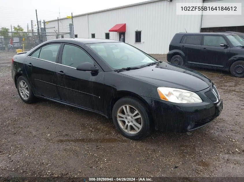 2006 Pontiac G6 VIN: 1G2ZF55B164184612 Lot: 39298945