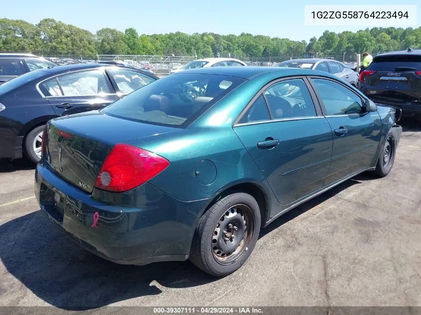 1G2ZG558764223494 2006 Pontiac G6